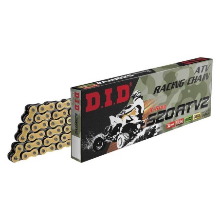 Cadena DID 520ATV2 con 104 eslabones oro/negro