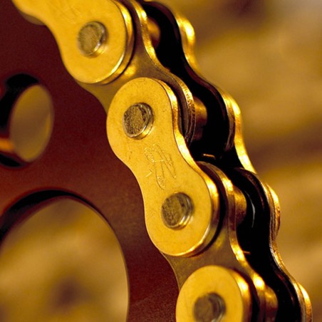 Cadena Renthal 420R1 con 130 eslabones negro/oro