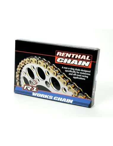 Cadena Renthal 420R1 con 120 eslabones negro/oro