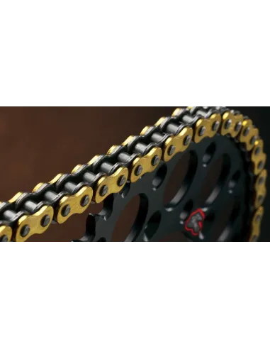 Cadena Renthal 420R1 con 120 eslabones negro/oro