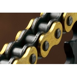 Cadena Renthal 428R1 con 130 eslabones negro/oro 2