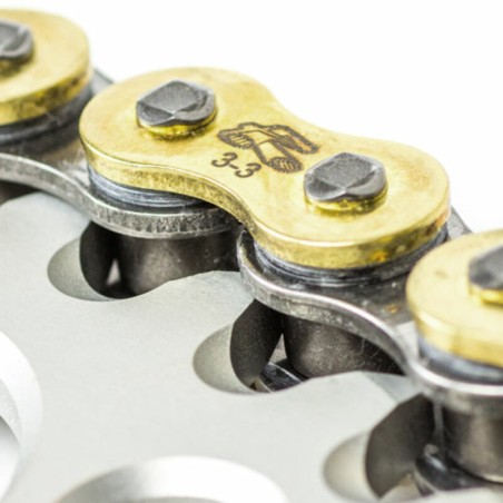 Cadena Renthal con retenes 520R3-3 con 114 eslabones negro/oro