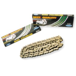 Cadena moto KMC 428x130 oro/negro