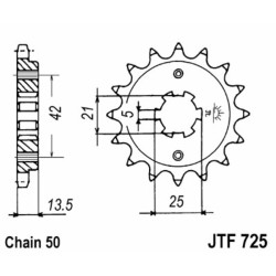 Piñón JT SPROCKETS acero estándar 725 - Paso 530 2