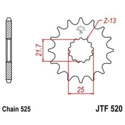 Piñón con goma anti-ruido JT SPROCKETS acero 520 - 525