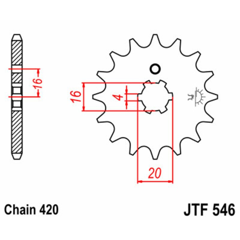 Piñón JT SPROCKETS acero estándar 546 - Paso 420
