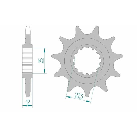 Piñón AFAM acero estándar 97200 - Paso 520