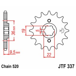 Piñon JT SPROCKETS acero 337 - 520 2