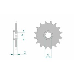 Piñón AFAM acero estándar 58102 - Paso 420
