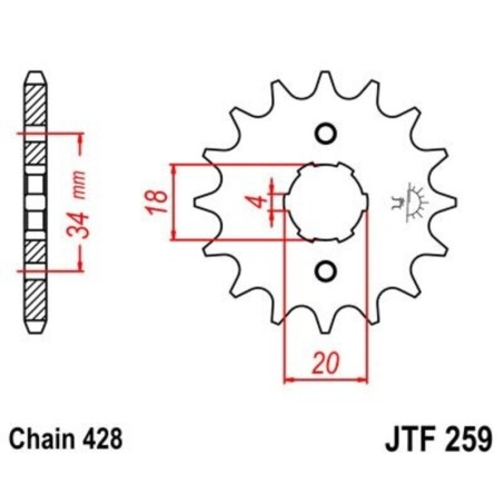 Piñón JT 259 de acero con 13 dientes