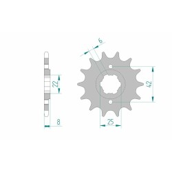 Piñón AFAM acero estándar 20500 - Paso 520