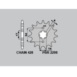 Piñón PBR acero estándar 2298 - 428