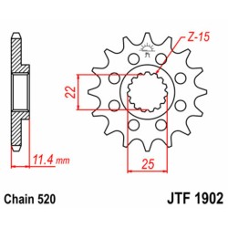 Piñón JT SPROCKETS acero estándar 1902 - Paso 520 2