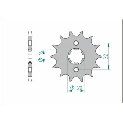 Piñón AFAM acero estándar 21208 - Paso 428