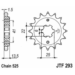 Piñón JT SPROCKETS acero estándar 293 - Paso 525 2