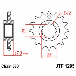 Piñón JT SPROCKETS acero estándar 1295 - Paso 520 2