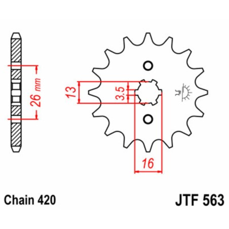 Piñón JT SPROCKETS acero estándar 563 - Paso 420