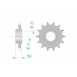 Piñón AFAM acero estándar 61600 - Paso 525