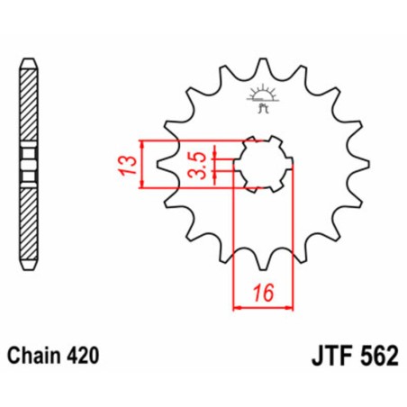 JT SPROCKETS Steel Standard Front Sprocket 562 - 420