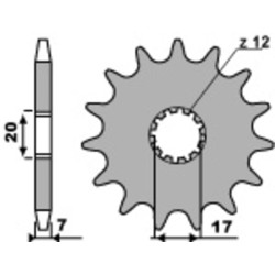Piñón PBR acero estándar 2064 - 428 2