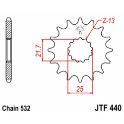 Piñón JT SPROCKETS acero estándar 440 - Paso 532