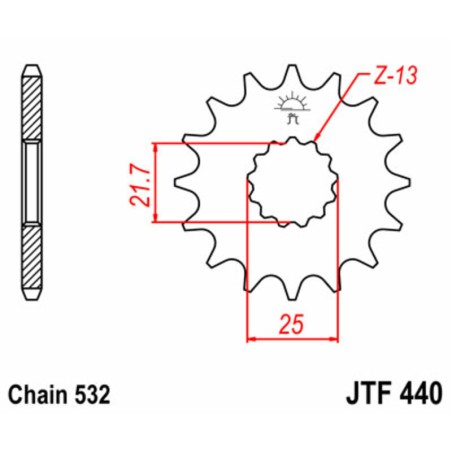 Piñón JT SPROCKETS acero estándar 440 - Paso 532