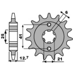 Piñón PBR acero estándar 288 - 530