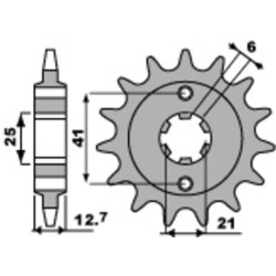 Piñón PBR acero estándar 288 - 530