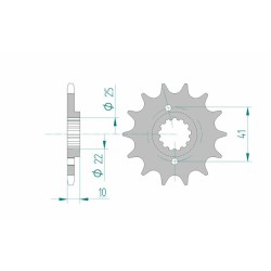 Piñón AFAM acero estándar 20509 - Paso 520