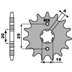 Piñón PBR acero estándar 425 - 428