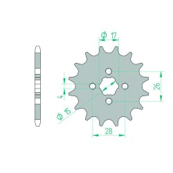Piñón AFAM acero estándar 20104 - Paso 420
