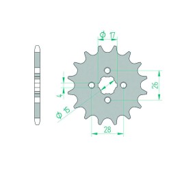 Piñón AFAM acero estándar 20104 - Paso 420