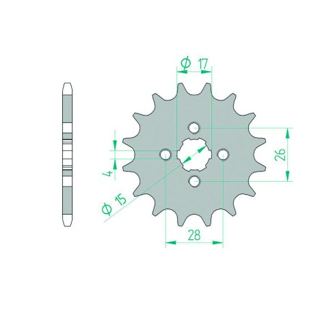 Piñón AFAM acero estándar 20104 - Paso 420
