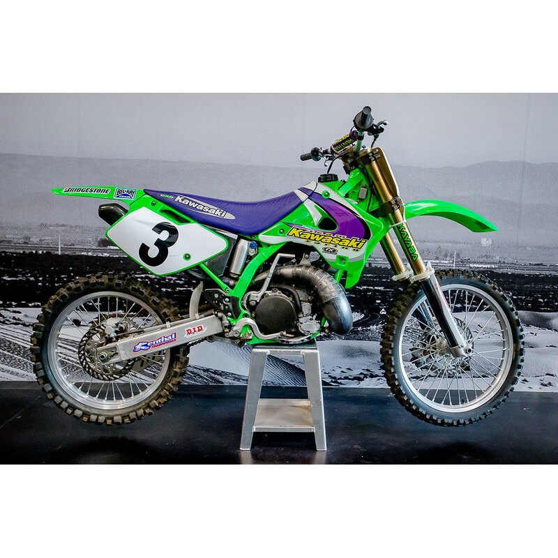 Kit de Plástica UFO y Kit de adhesivos EMIG Team USA Replica Kawasaki KX125/250