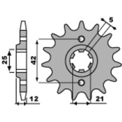 Piñón PBR acero estándar 571 - 530