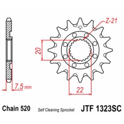 Piñón JT SPROCKETS acero autolimpiable 1323 - Paso 520 2