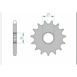 Piñón AFAM acero estándar 22900 - Paso 530