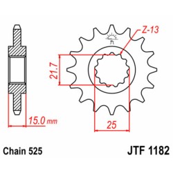 Piñón JT SPROCKETS acero estándar 1182 - Paso 525 2