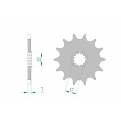 Piñón AFAM acero estándar 94109 - Paso 420
