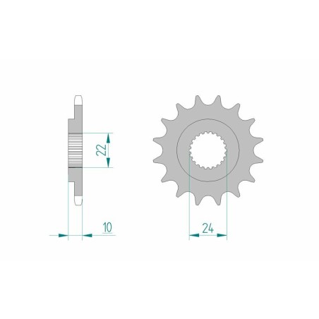 Piñón AFAM acero estándar 61301 - Paso 520