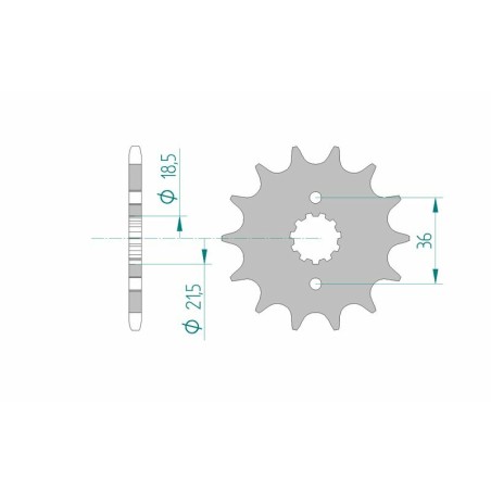 Piñón AFAM acero estándar 20304 - Paso 520