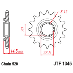Piñón con goma anti-ruido JT SPROCKETS acero 1345 - 525
