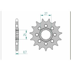 Piñón AFAM acero estándar 22901 - Paso 525 2