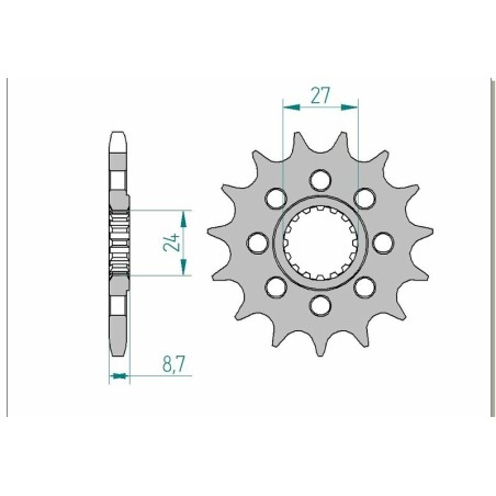 Piñón AFAM acero estándar 22901 - Paso 525