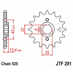 Piñón JT SPROCKETS acero estándar 291 - Paso 525 2