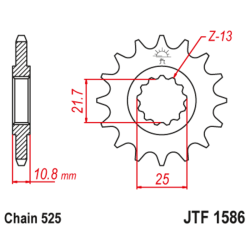 Piñón con goma anti-ruido JT SPROCKETS acero 1586 - 525