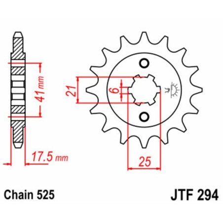Piñón JT SPROCKETS acero estándar 294 - Paso 530