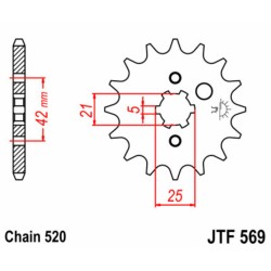 JT SPROCKETS Steel Standard Front Sprocket 569 - 520 2