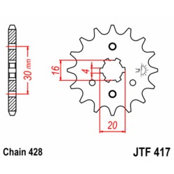 JT SPROCKETS Steel Standard Front Sprocket 417 - 428 2