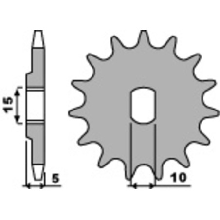 Piñón PBR acero estándar 590 - 415